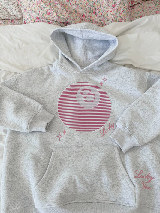 8 Ball Embroider Hoodie - Heather Gray