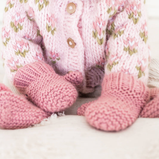 Stitch Mittens -Rosy
