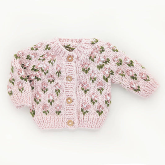Bitty Blooms Blush Cardigan Sweater