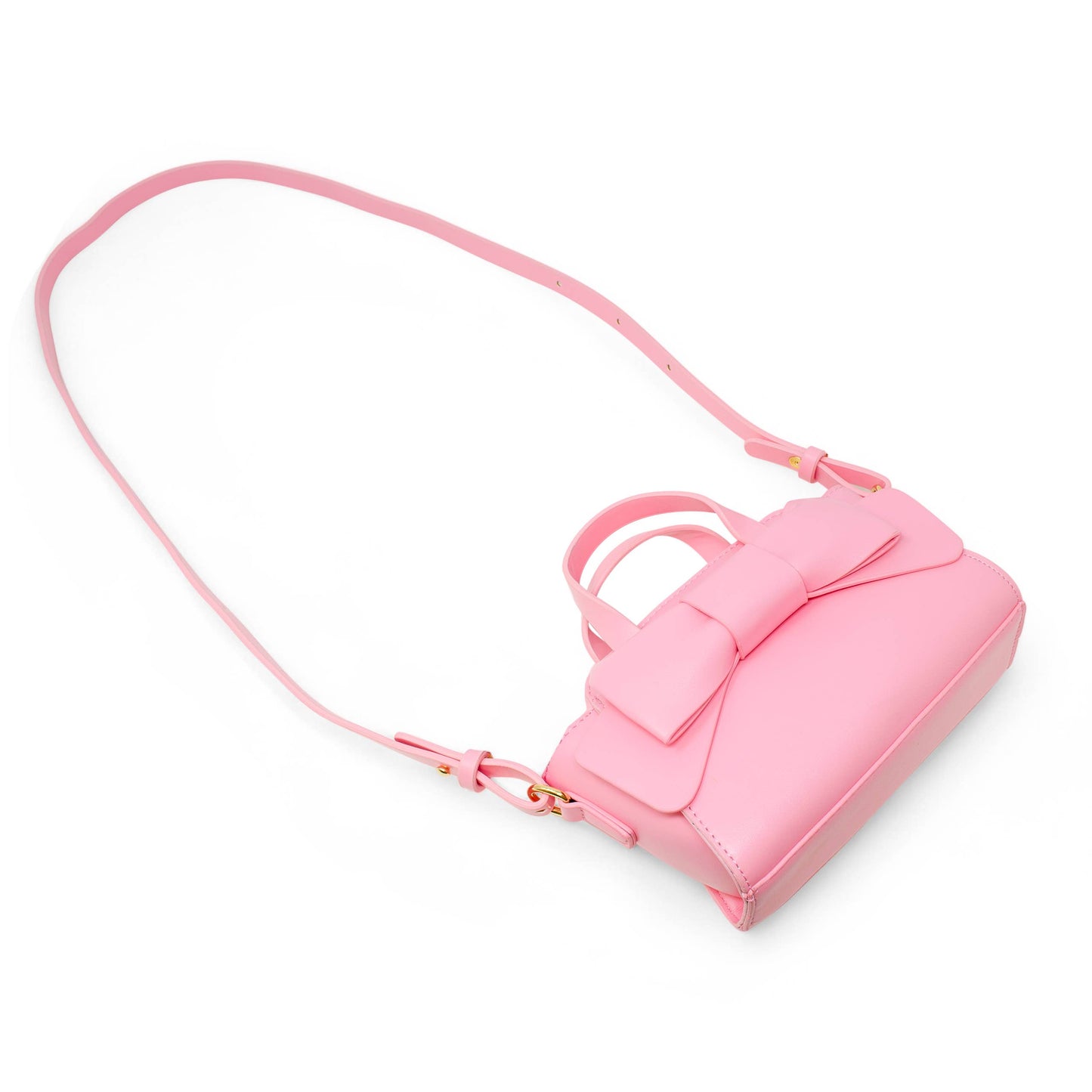 Bow Baguette Handbag- Pink