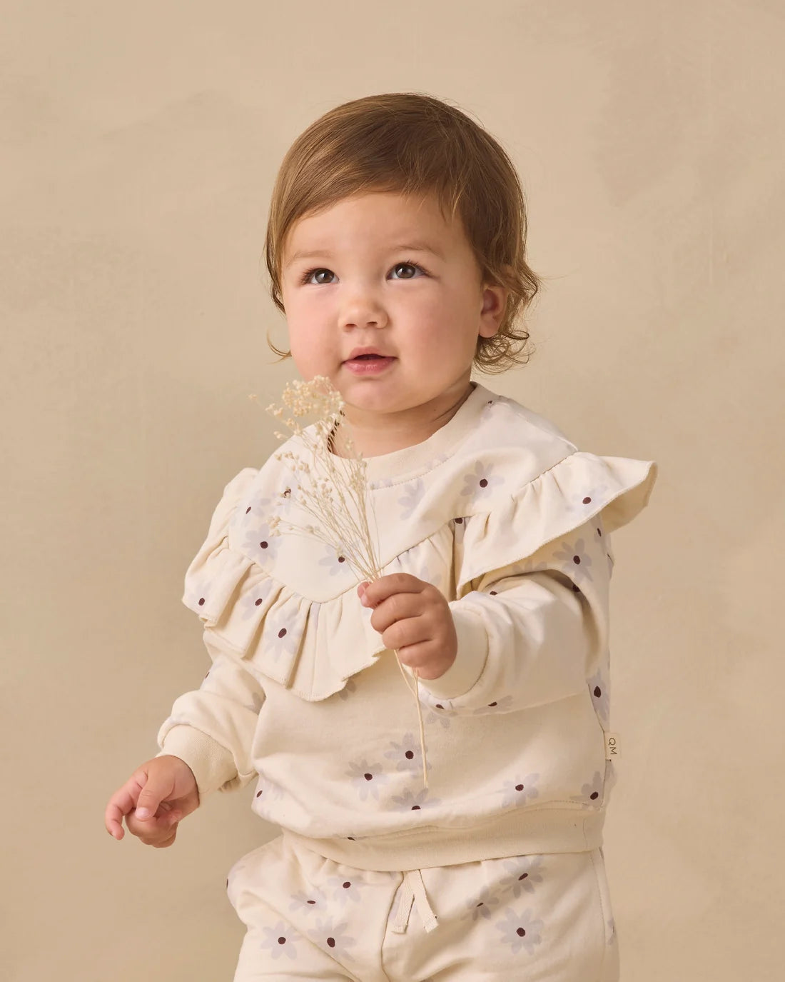 QM Ruffle Fleece Set- Blue Daisy