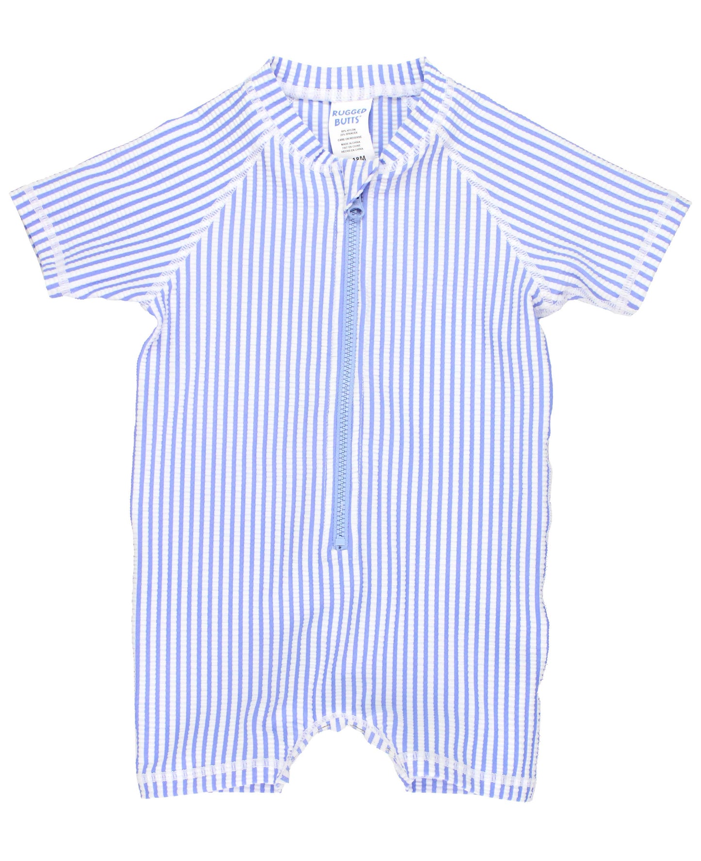 Periwinkle Blue Seersucker SS Rash Guard