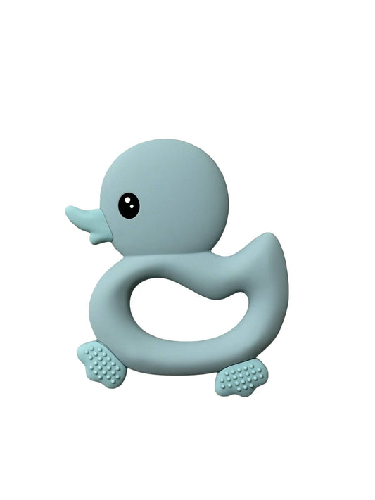 Silicone Ducky Teether-  Baby Blue