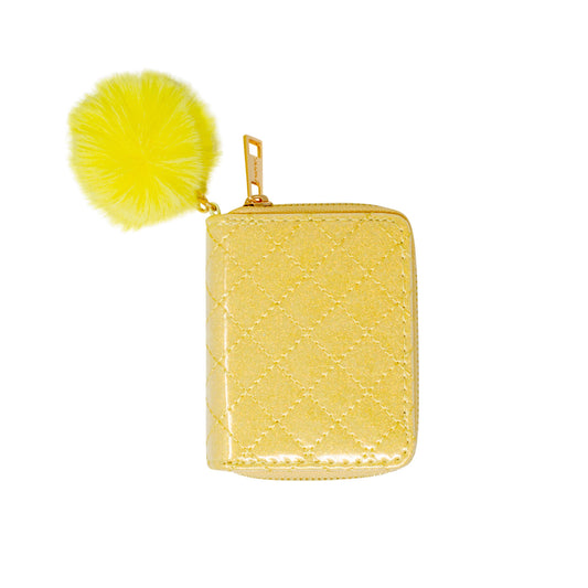 Sparkle Quilted Wallet- Bright Yellow