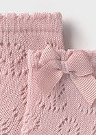 Knit Bow Sock - Blush 9865