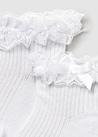 Baby Girl Dressy Sock - White