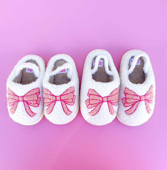 Pink Bow Slippers