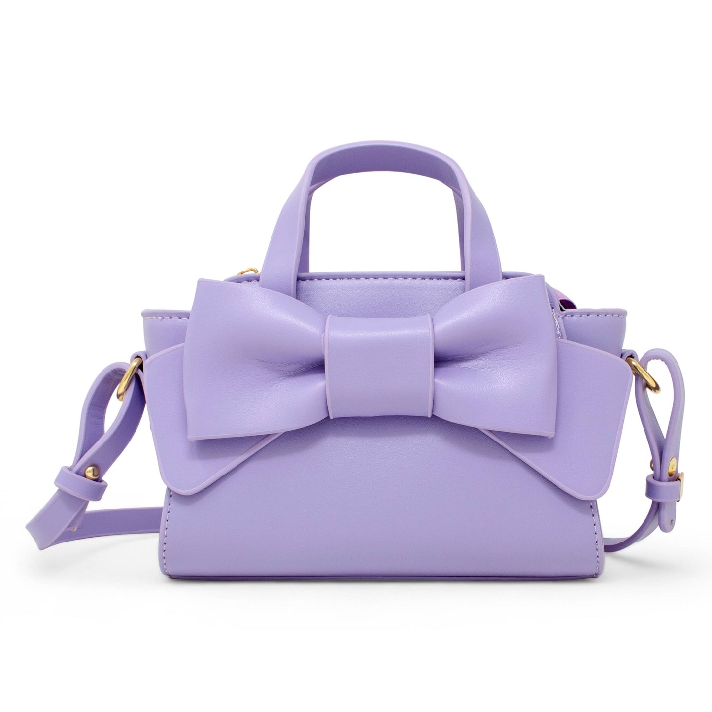 Bow Baguette Handbag- Purple