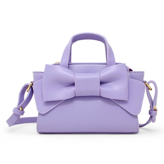 Bow Baguette Handbag- Purple