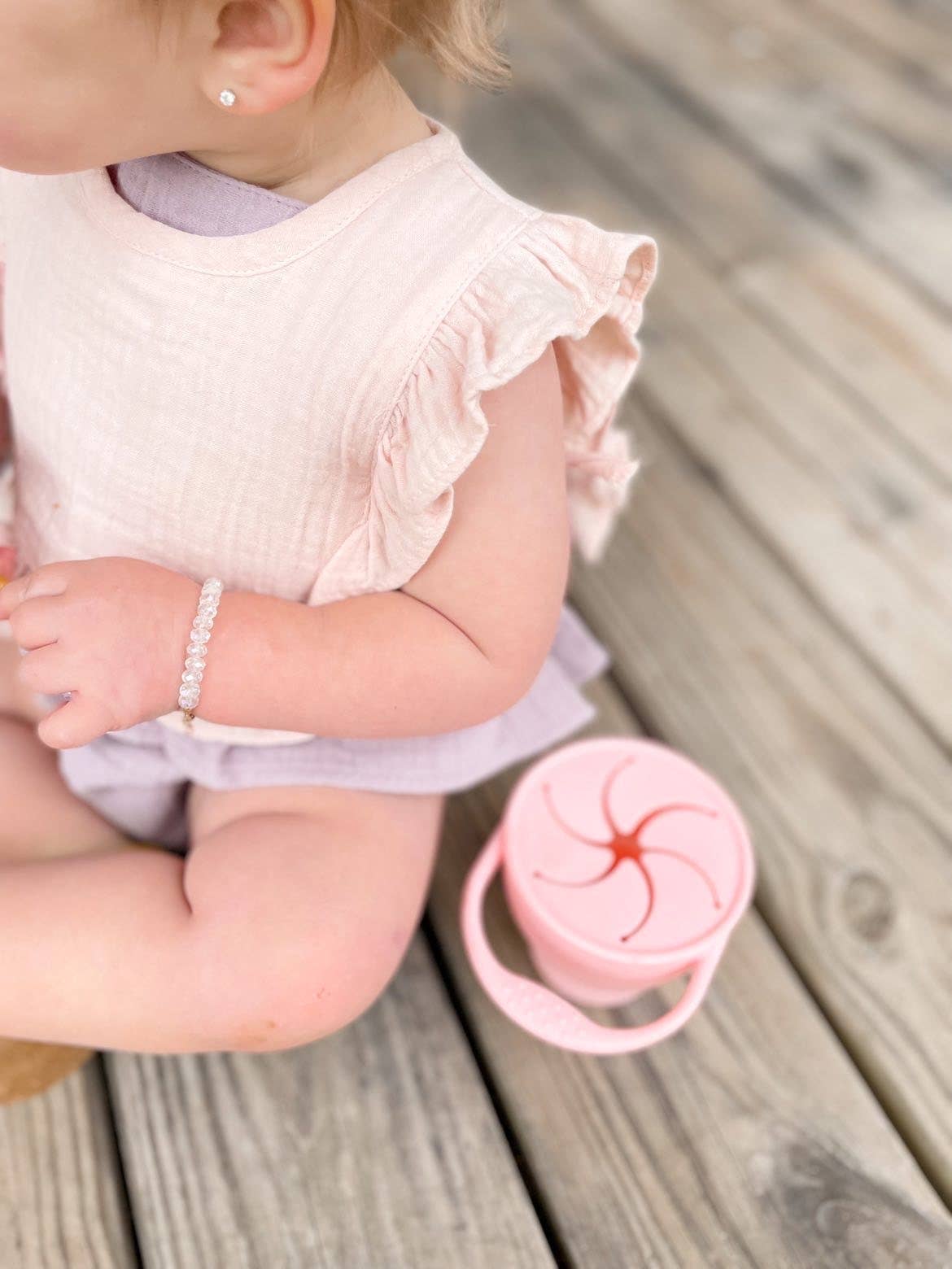 Muslin Cotton Ruffle Baby Bib - Pink