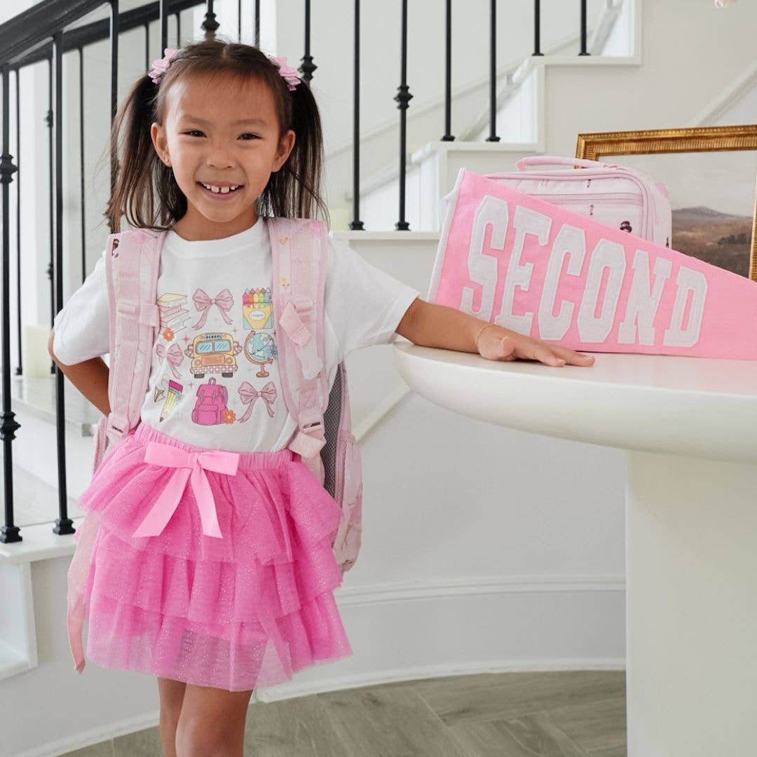 Pink Pencil Bow Clip Set