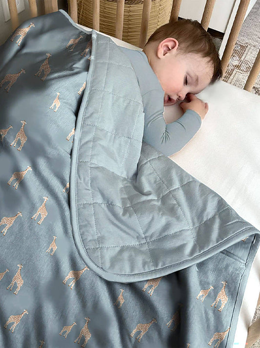 Mini Cloud Blanket- Giraffe Moss