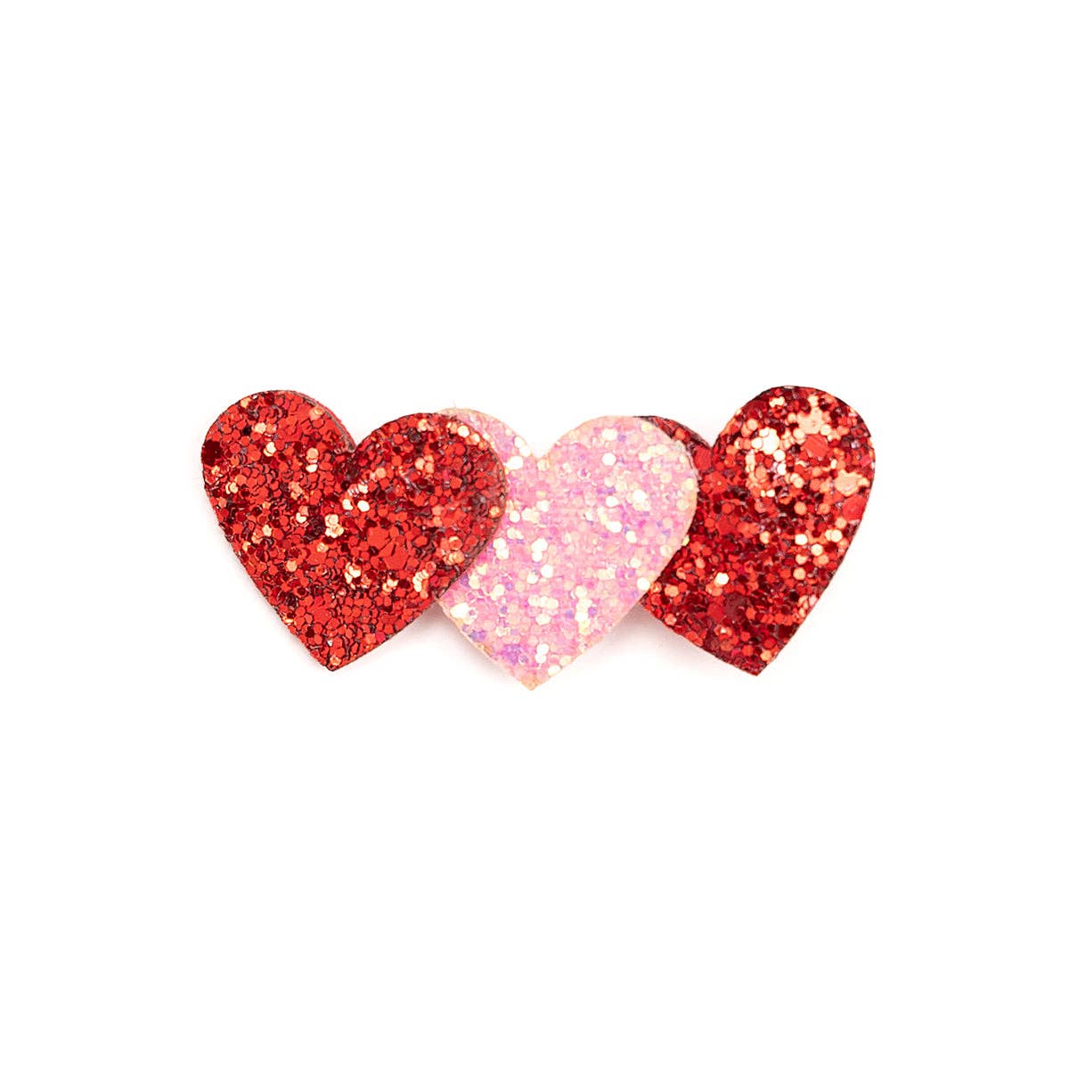 Pink and Red Glitter Hearts Clip