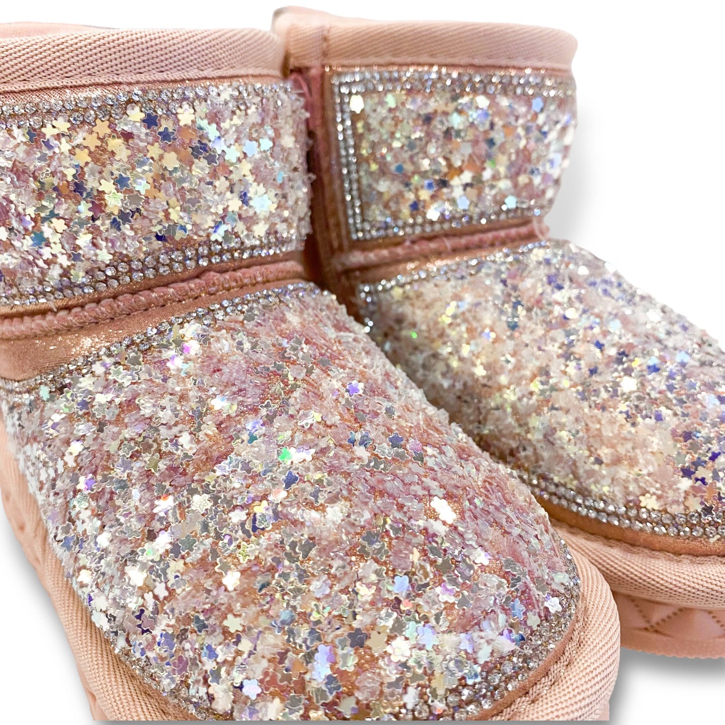 Mini Star Sequin Boots- Pink