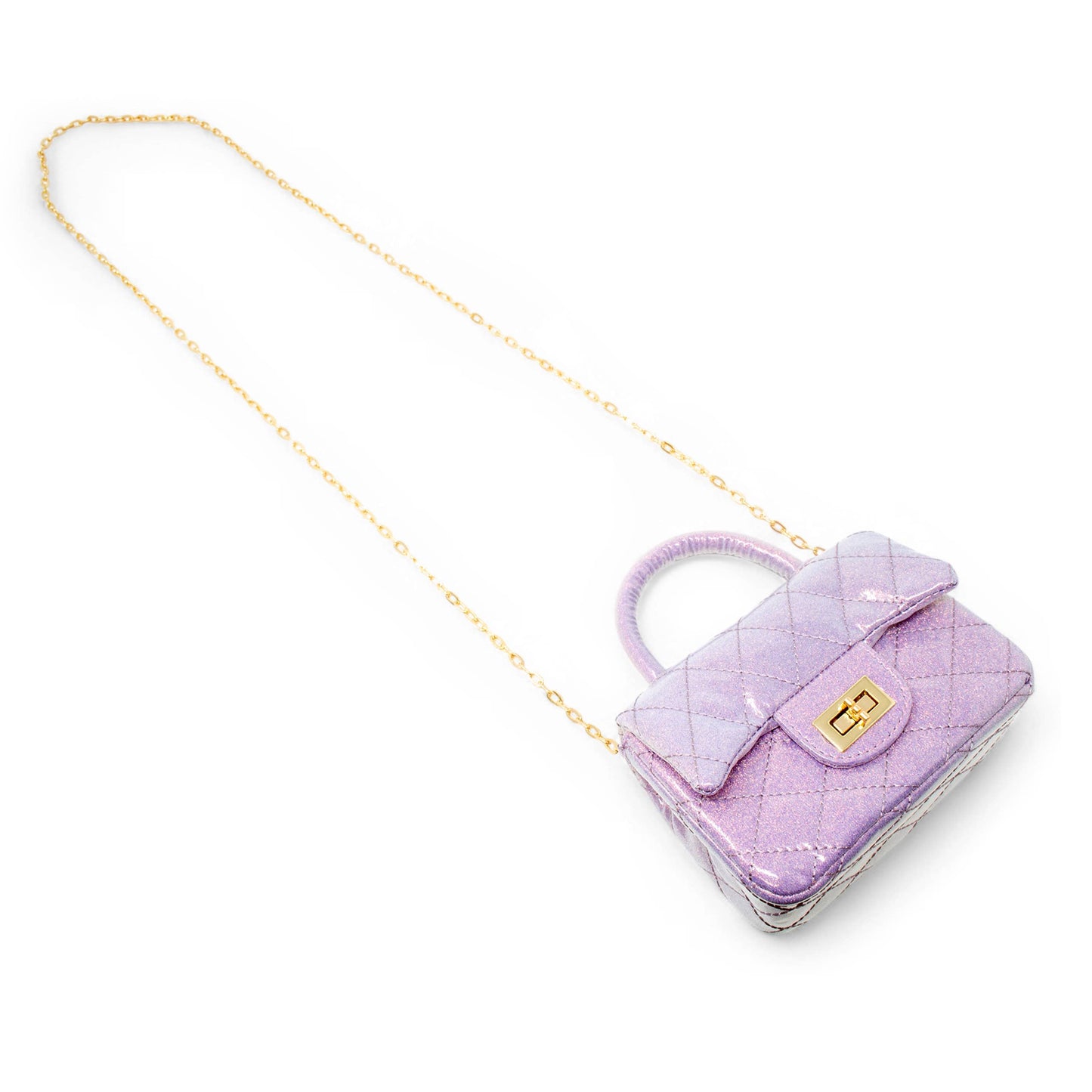 Sparkle Top Handle Handbag- Purple