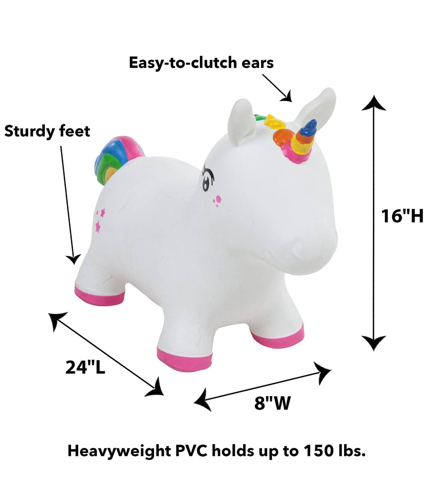 Unicorn- Bouncy Inflatable Animal Jump-Along