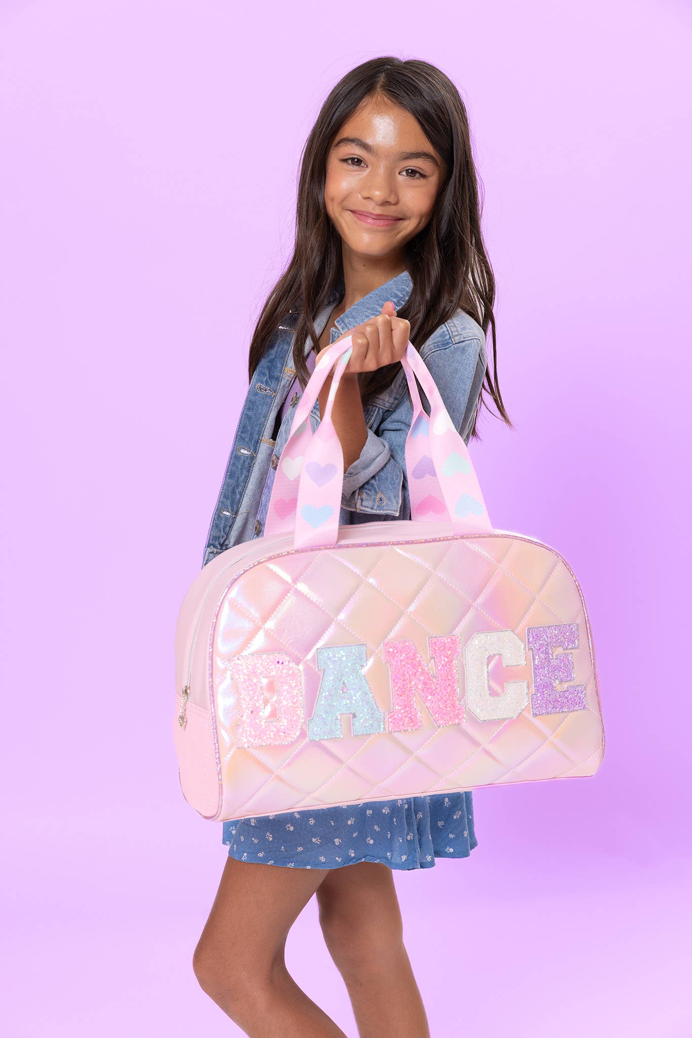 'Dance' Metallic Quilted Duffle Bag