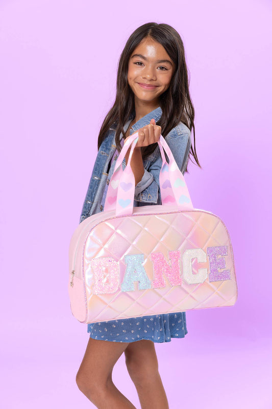 'Dance' Metallic Quilted Duffle Bag