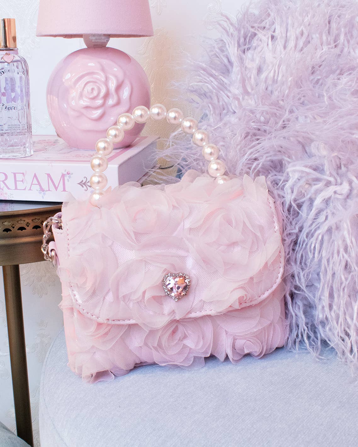 Rosette Top Handle Mini Purse