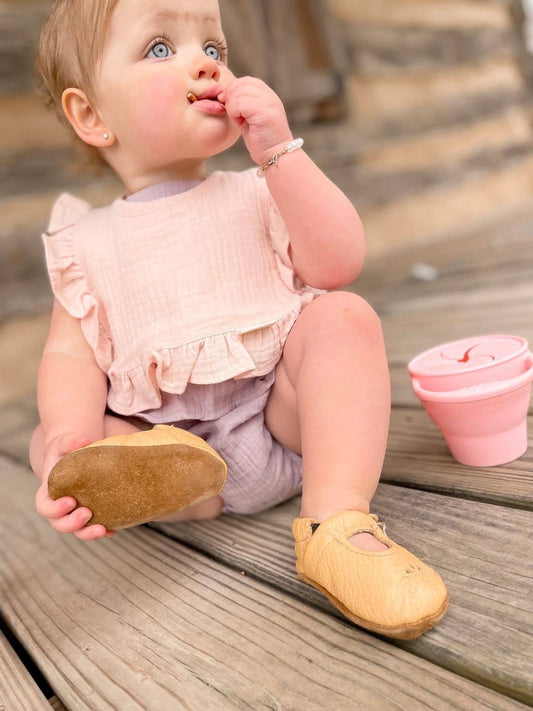 Muslin Cotton Ruffle Baby Bib - Pink