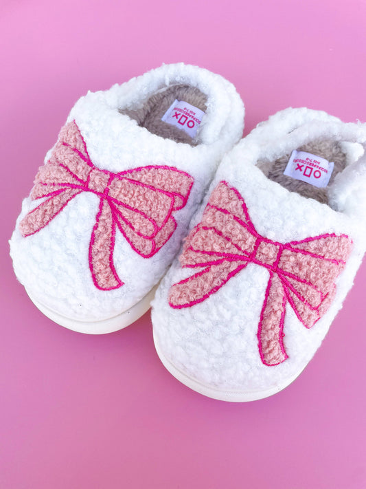 Pink Bow Slippers