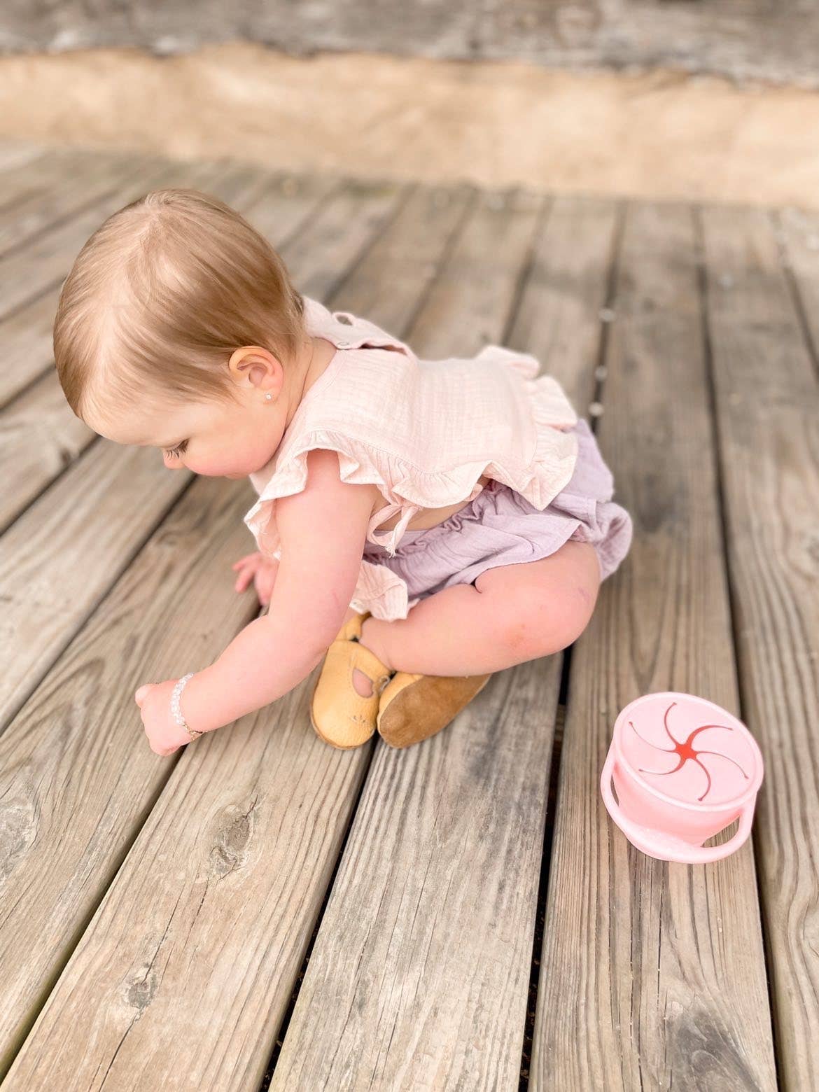 Muslin Cotton Ruffle Baby Bib - Pink