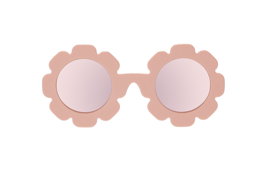 Peach Keen Polarized Flower Sunglasses with Mirrored Lens
