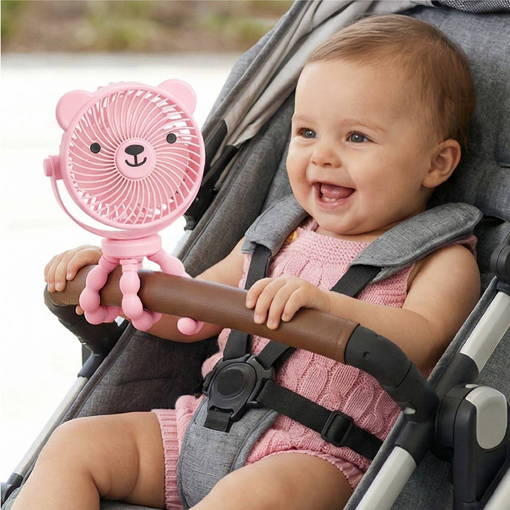 Itzy Breeze 3-Speed Stroller Fan- Pink