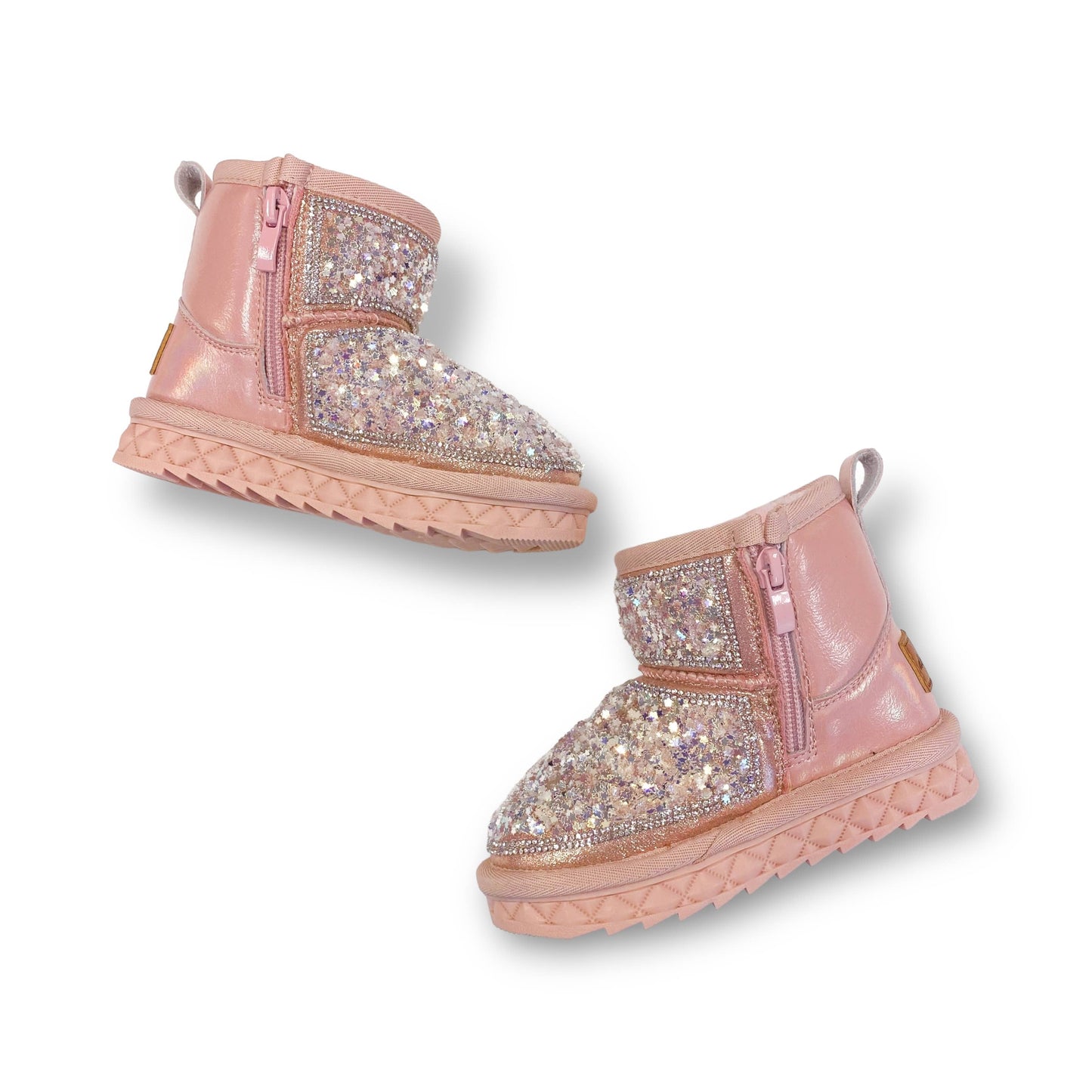 Mini Star Sequin Boots- Pink