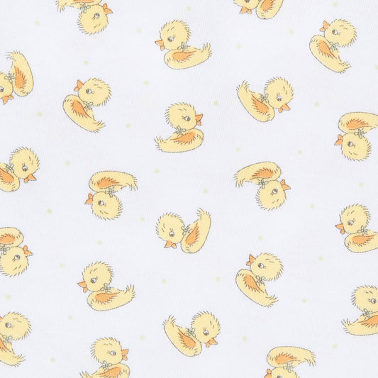 Darling Ducklings Print Footie - Yellow