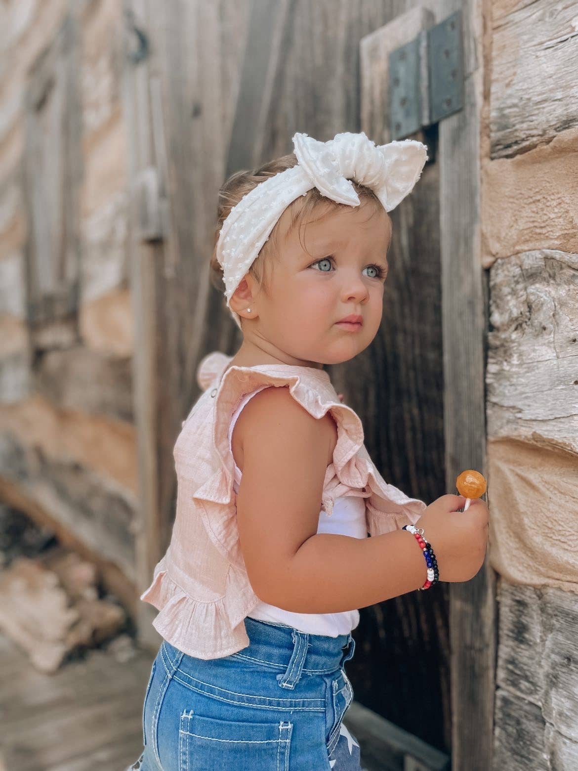 Muslin Cotton Ruffle Baby Bib - Pink