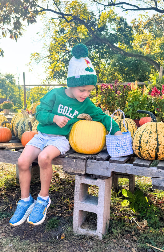 Golf Flag Bobble Hat- Green