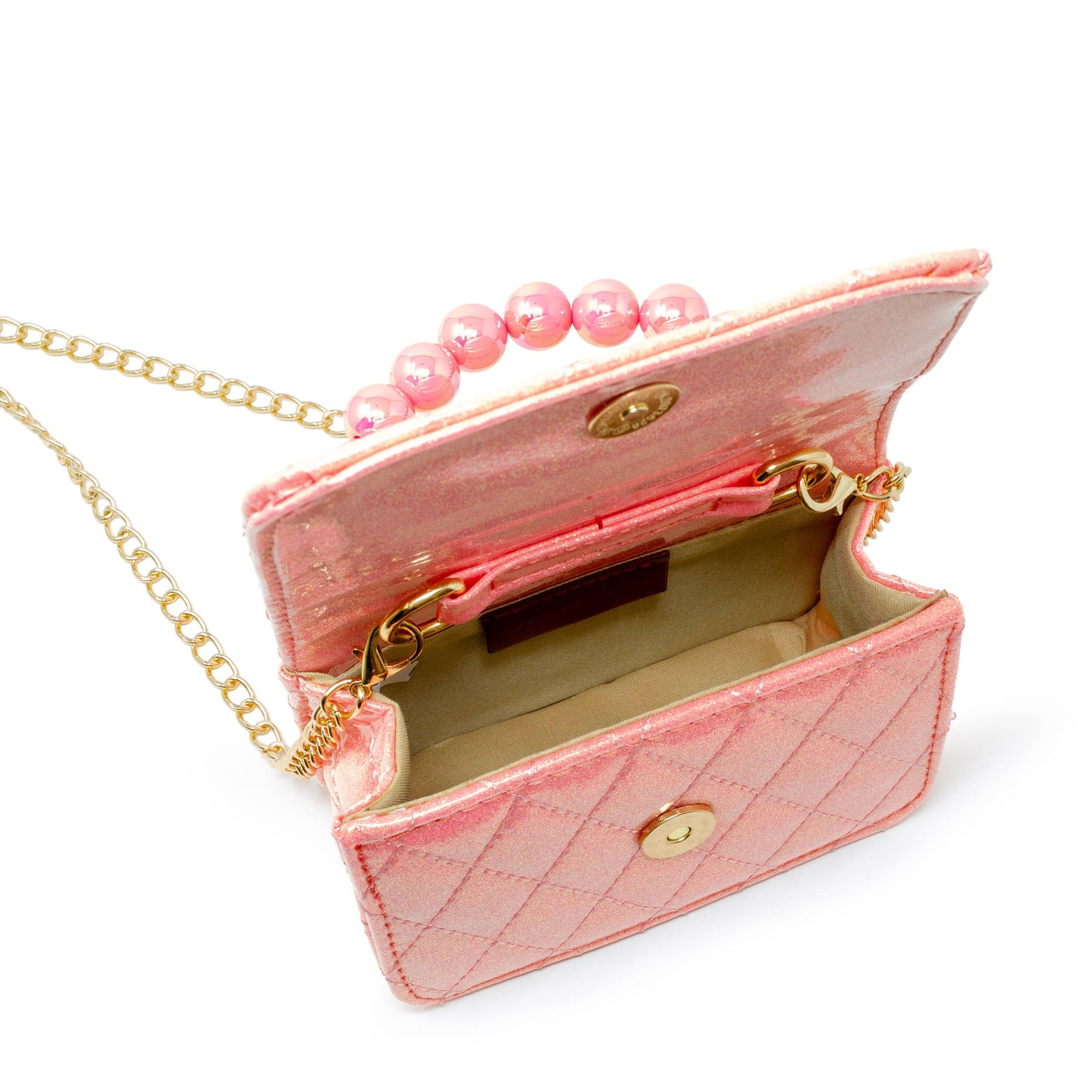 Quilted BFF Blossom Pearl Handle Handbag: Bubblegum