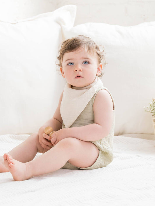 Organic Muslin Bib Set - Natural