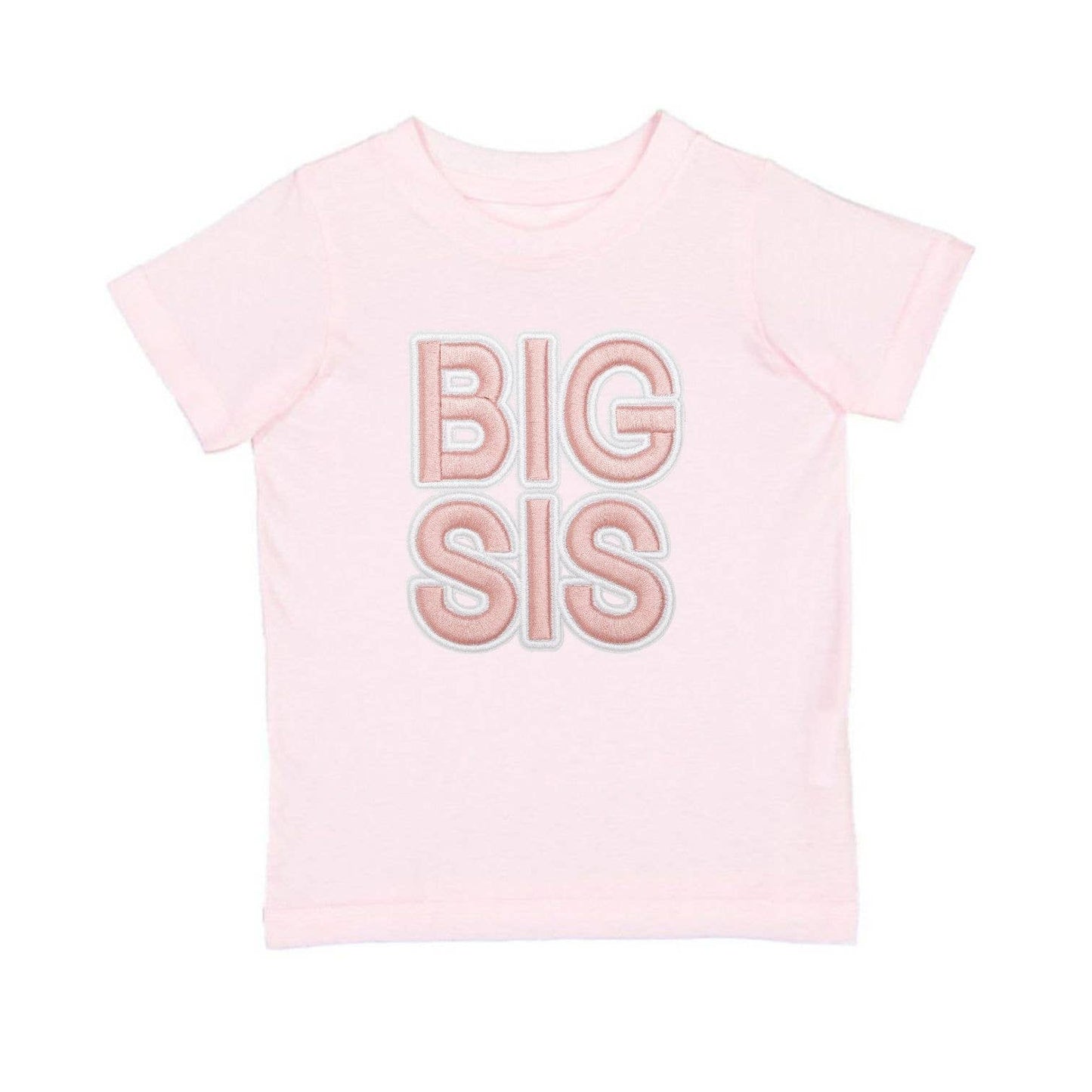 Big Sis Embroidered Patch Tee- Pink