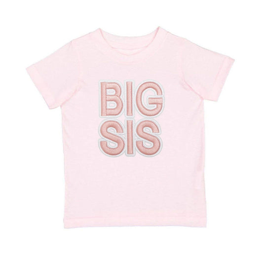 Big Sis Embroidered Patch Tee- Pink