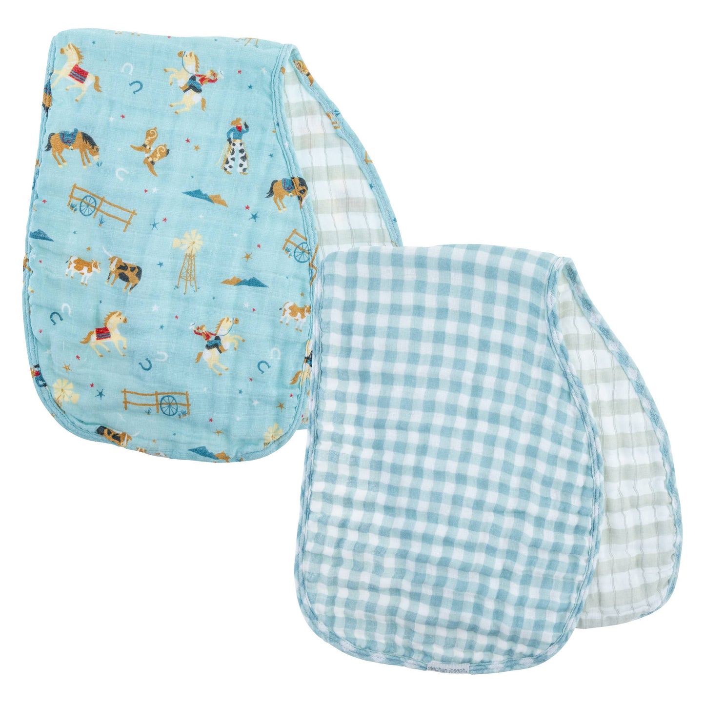 Muslin Burp Cloth Set: Western