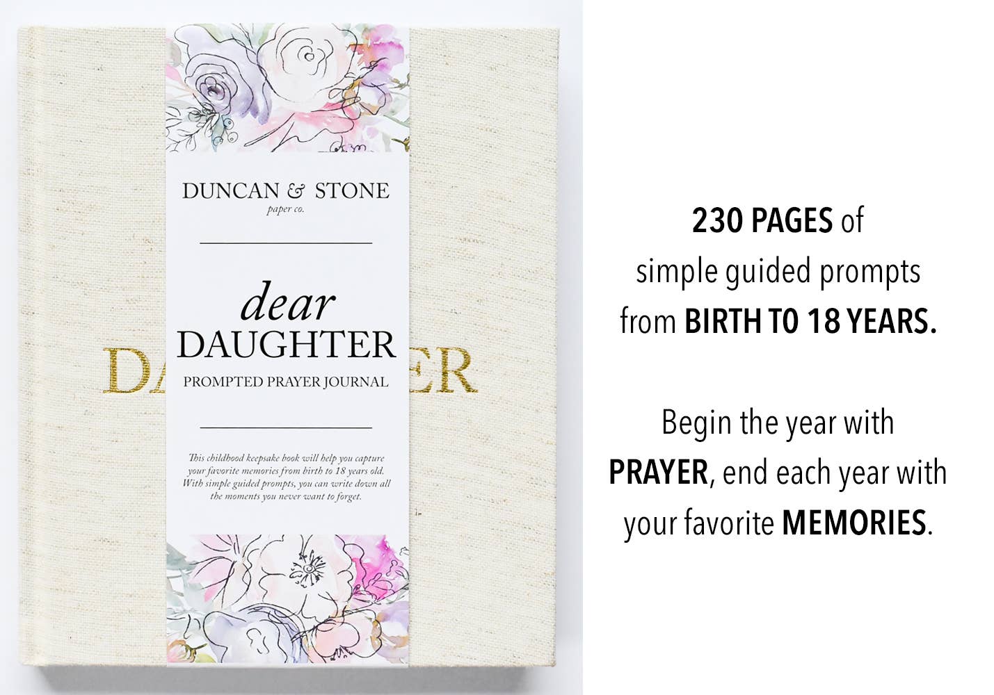 Dear Daughter Childhood Keepsake Book- Cream