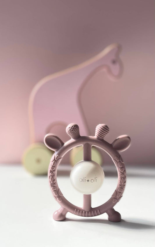 Giraffe Teether & Rattle - Berry