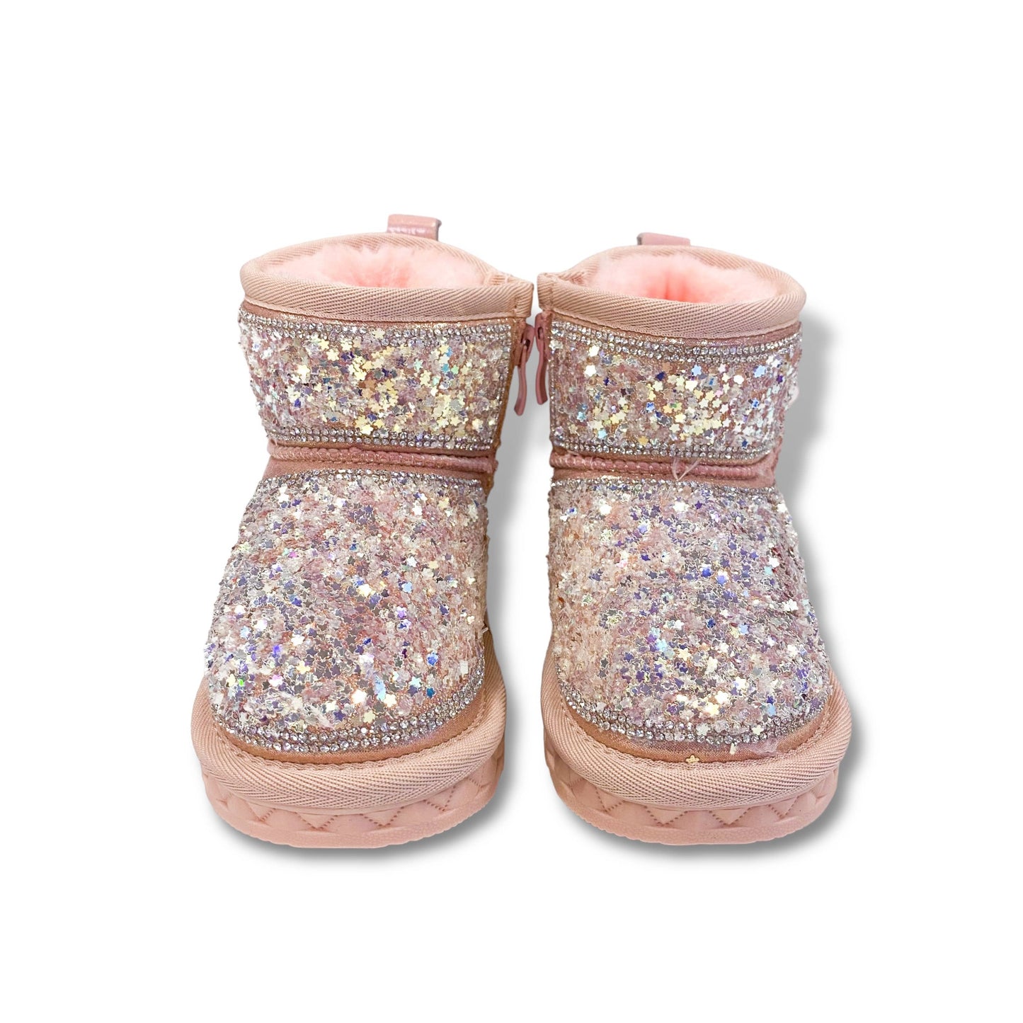 Mini Star Sequin Boots- Pink