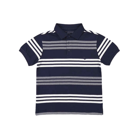 6110 Polo Shirt- Navy Stripe