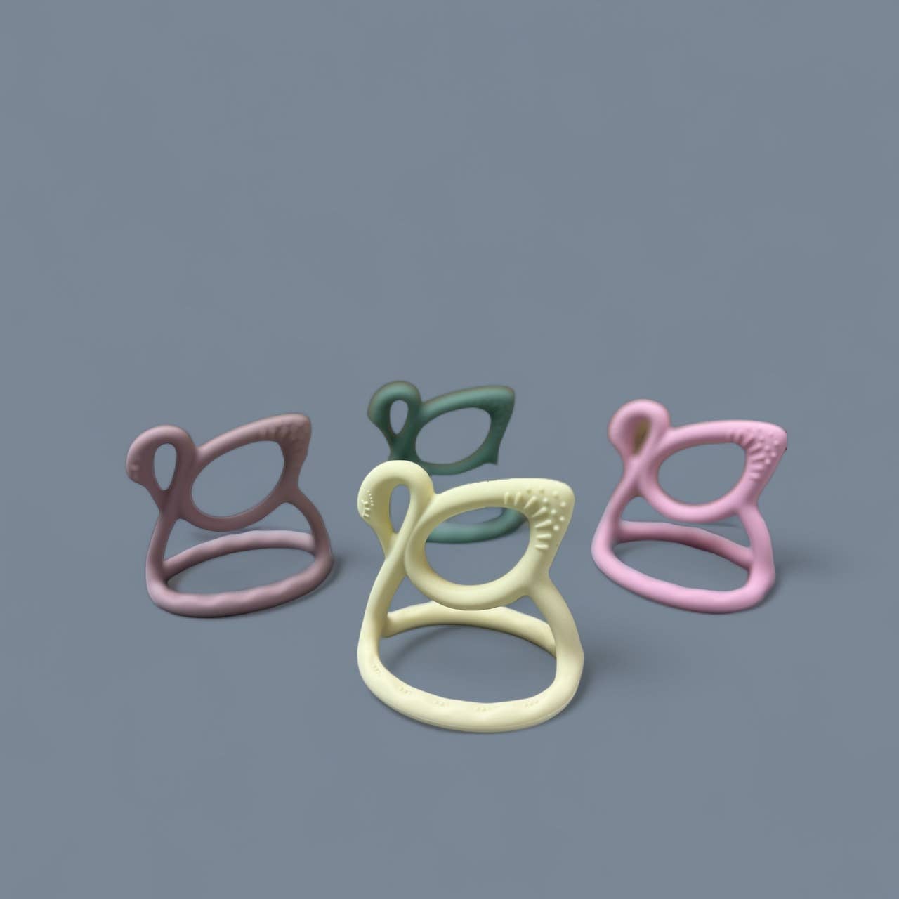 Swan Teether- Adobe Rose
