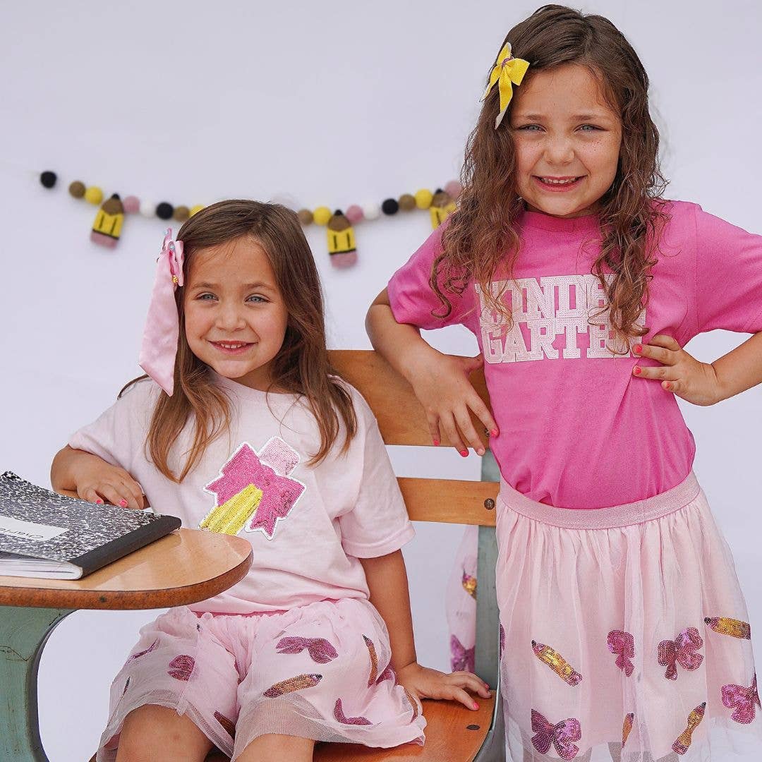 Kindergarten T-Shirt- Sequin Raspberry