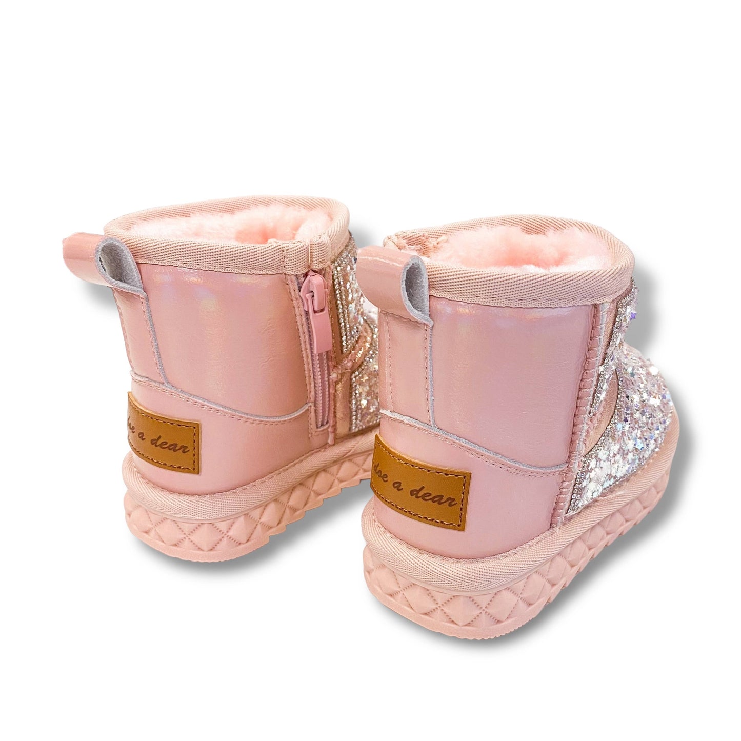 Mini Star Sequin Boots- Pink