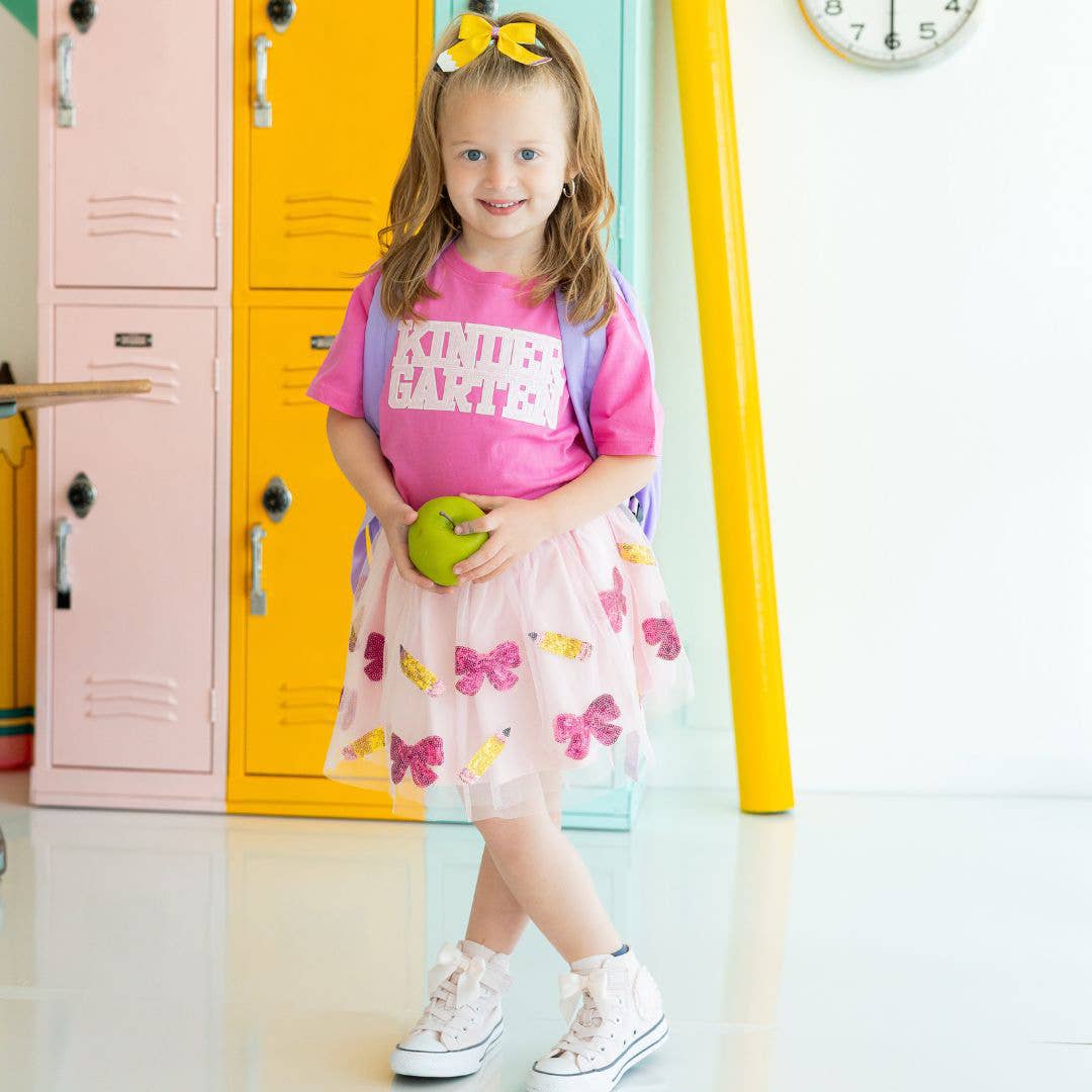 Kindergarten T-Shirt- Sequin Raspberry