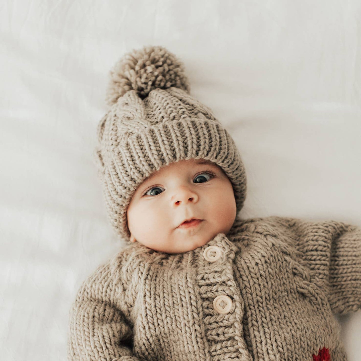 Cable Beanie Hat- Pebble