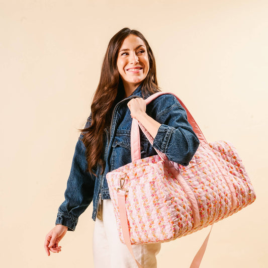 Quilted Weekender Bag - Petal Parade Pink