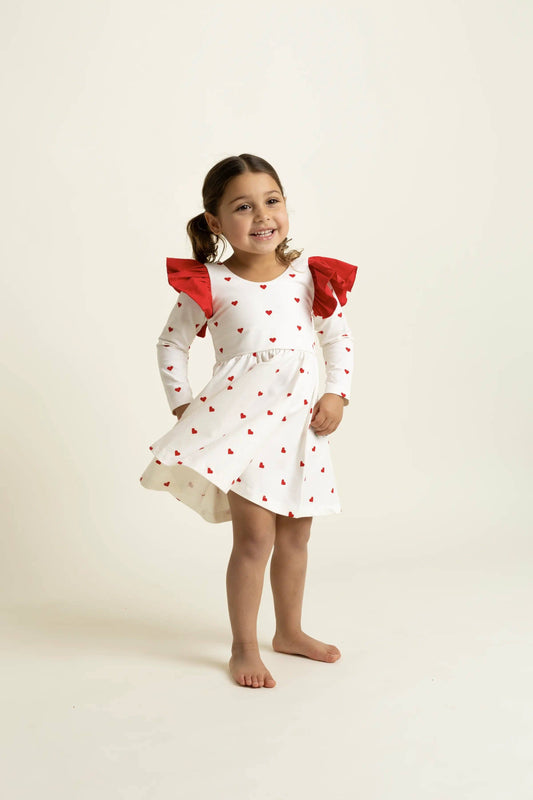 Ruffle Let's Dance Dress - Tiny Hearts