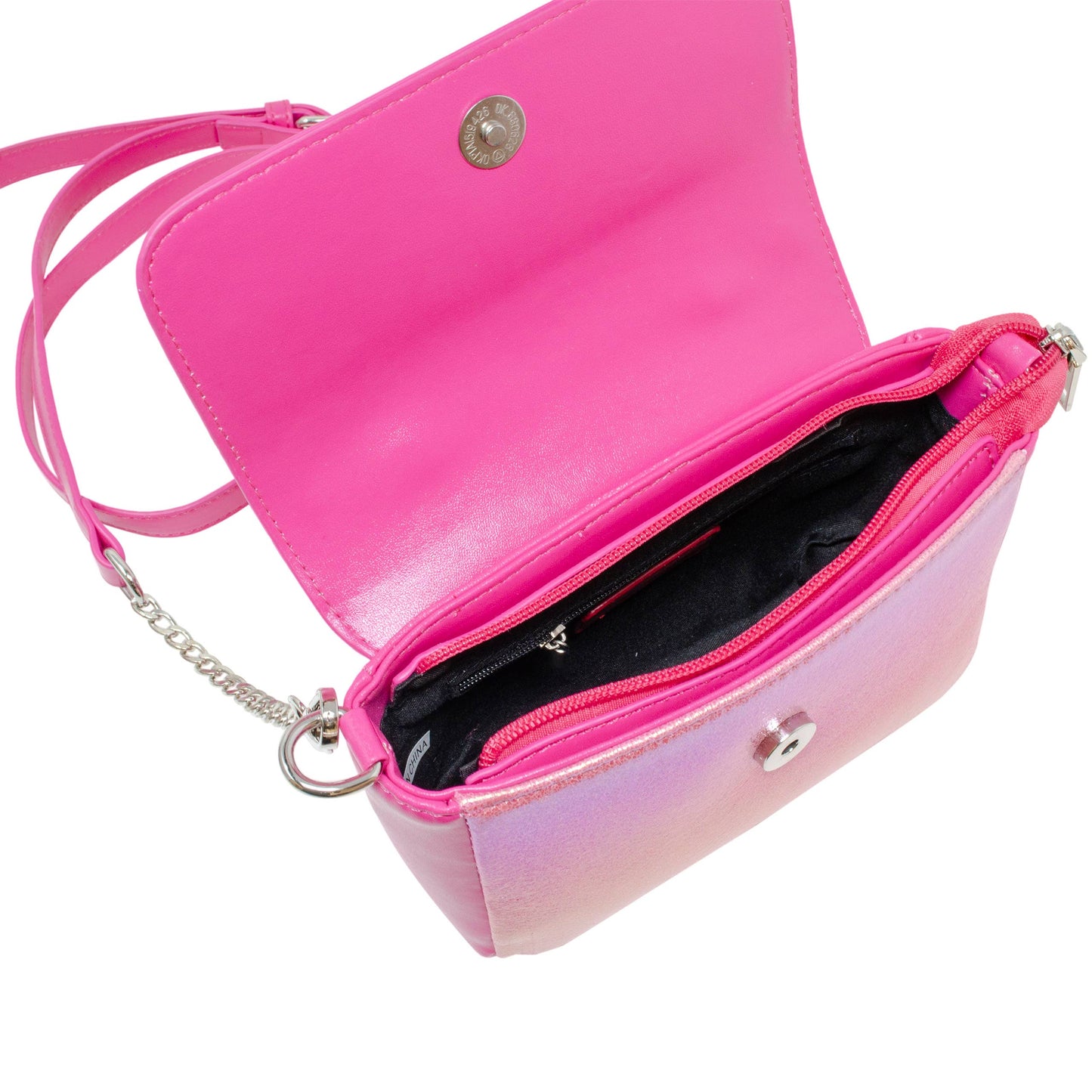 Shiny Baguette Heart Handbag - Hot Pink