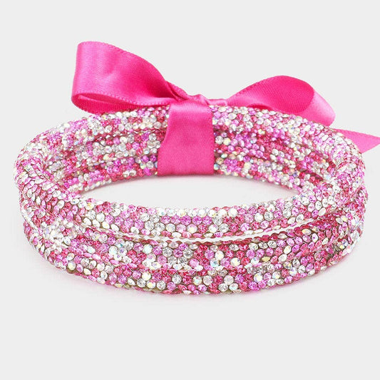 Rhinestone Bracelets - PINK MULTI